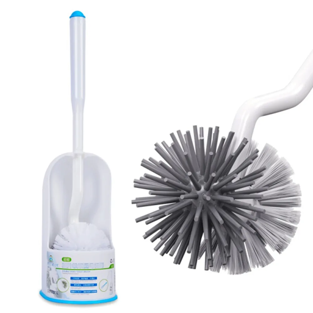 

Self-Cleaning Double Headed Silicone Toilet Brush with Holder Anti-Stick Effect, Hard Wearing & Flexible Ergonomic Handle