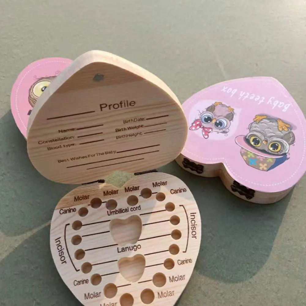 Деревянные детские молочные зубы коробка детский сувенир сохранить инструменты мультфильм детские молочные зубы коробка дети зуб Мини ящик для хранения