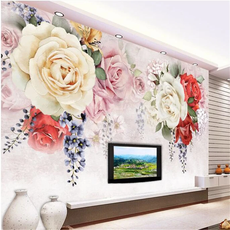 Beibehang レトロなピンクの壁紙 牧歌的なスタイル テレビの後ろの壁 リビングルーム用 Papel De Parede De Parede3d Wallpaper Aliexpress Beibehang レトロなピンクの壁紙 牧歌的なスタイル テレビの後ろの壁 リビングルーム用 Papel De Parede De Parede3d Wallpaper Aliexpress