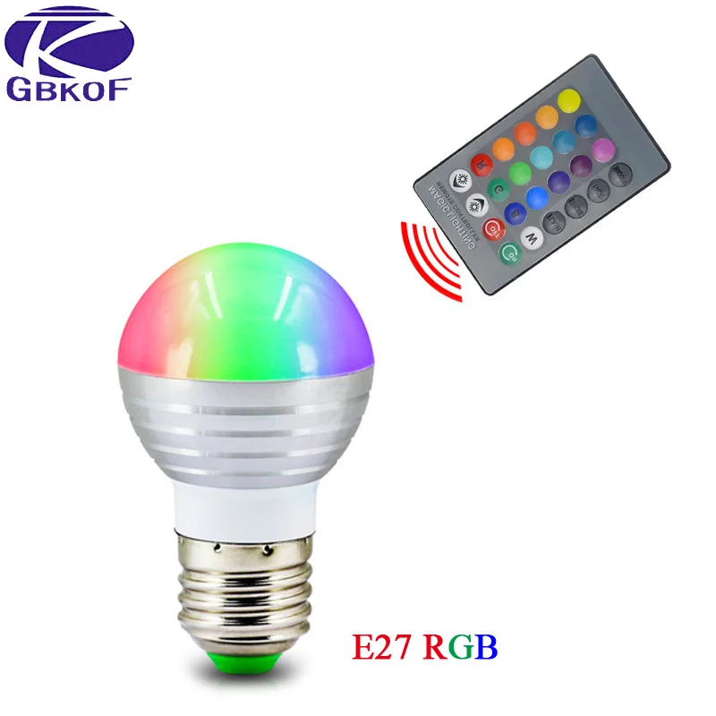 5 Вт RGB лампада светодиодный светильник E27 85 265 в + W 220 В 110 Точечный Lamparas