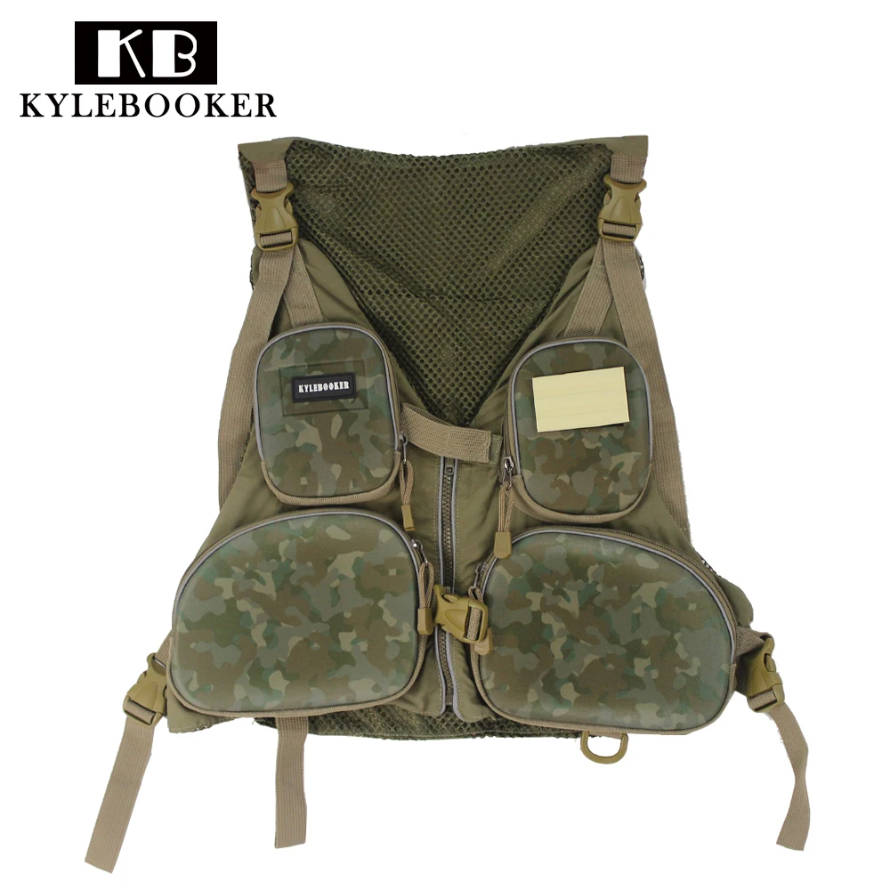 Multi pocket Fly Fishing Vest Backpack Mesh Bag Vest Outdoor Handy
