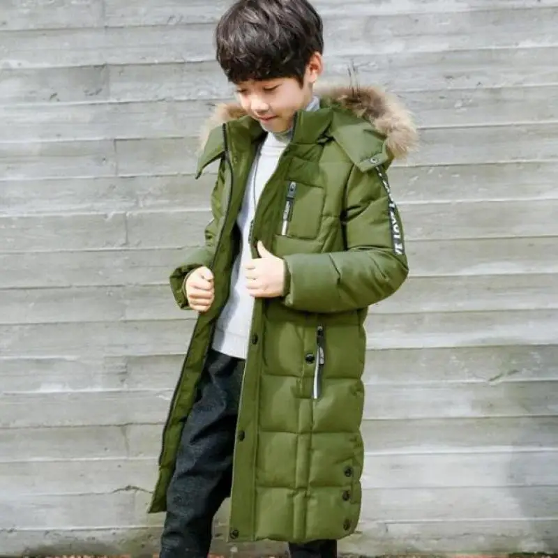 

Children's Clothing Boys Winter Coat Long Thicken 2018 New Christmas Clothes Cotton Down Jacket Winterjas Jongen Snowsuit 10 12