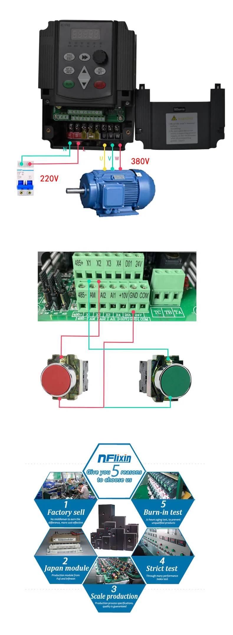 2.2kw/4kw/5.5kw/7.5kw 220 В однофазный вход 380 В 3 фазы выход преобразователь частоты переменного тока приводы переменного тока/Преобразователь частоты 220to380