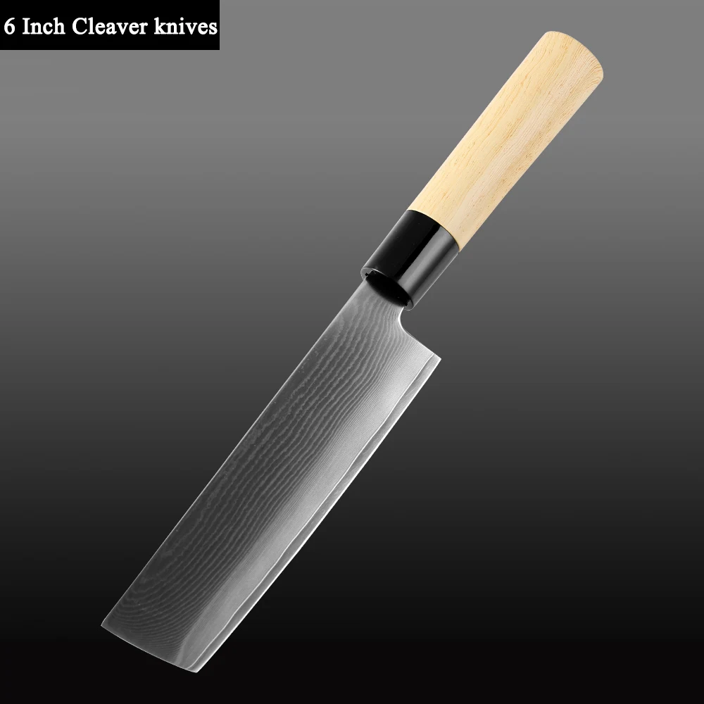 6Inch Cleaver Knife XITUO дамасский стальной нож Кливер Профессиональный японский кухонный нож повара острый лосось суши кухни нарезки сантоку ножи - Цвет: 6Inch Cleaver Knife