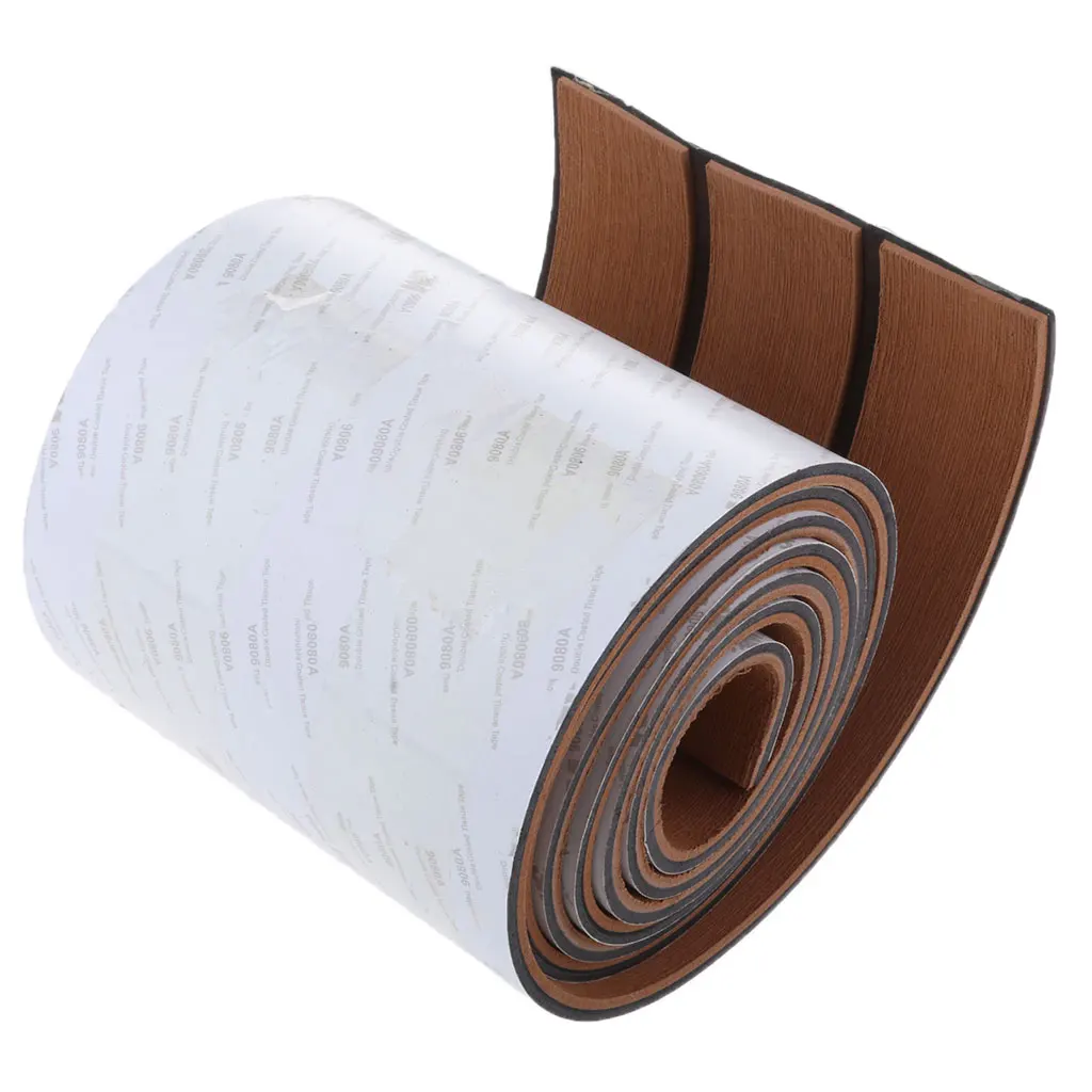Self Adhesive EVA Boat Yacht Marine Flooring Decking Sheet Pad 94.5 x 6.7（Or 2.2）x 0.2 inch Foam Floor Mat Brown 