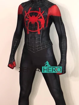 

Free Shipping 3D Printed Miles Morales Costume Custom Into the Spider-Verse Spider-Man Lycra Cosplay Costume Zentai Spidey Suit