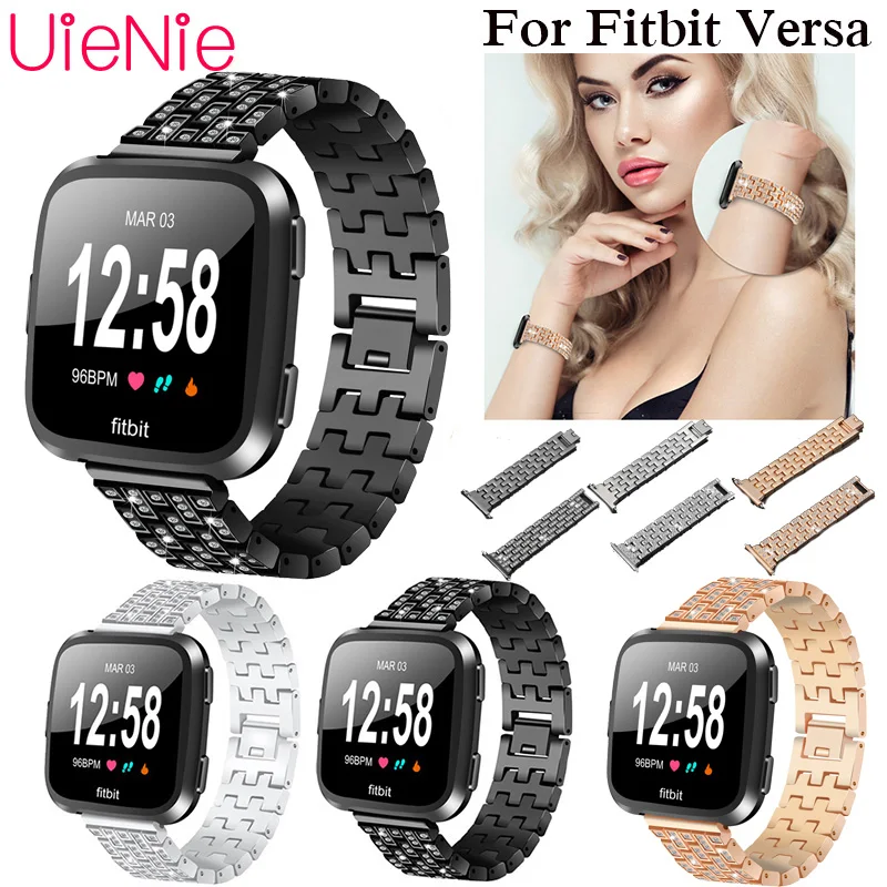 

Fashion Ms stainless Steel Diamond Bracelet Watch Replacement Band Strap For Fitbit Versa Smart watch Wristband bracelet