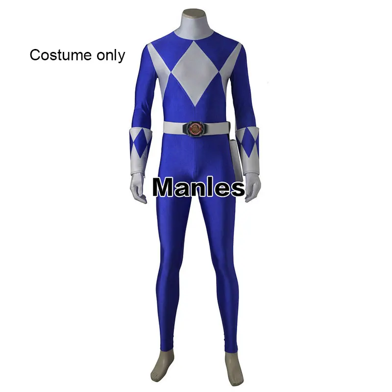 Costume For Dan Tricera Ranger Bodysuit Zyuranger Cosplay Onesies Blue Jumpsuit Halloween Carnival Clothes Cosplay Adult Men - Цвет: Costume Only