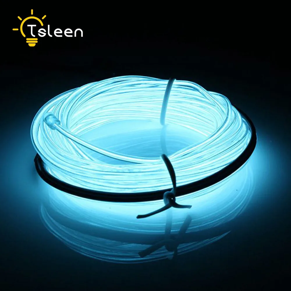 Cheap Flexible Neon Strip 3V 2m 3m 5M EL Wire Battery Powered Flexible led Light Tube Rope Car Party Clothing Wedding Beautiful