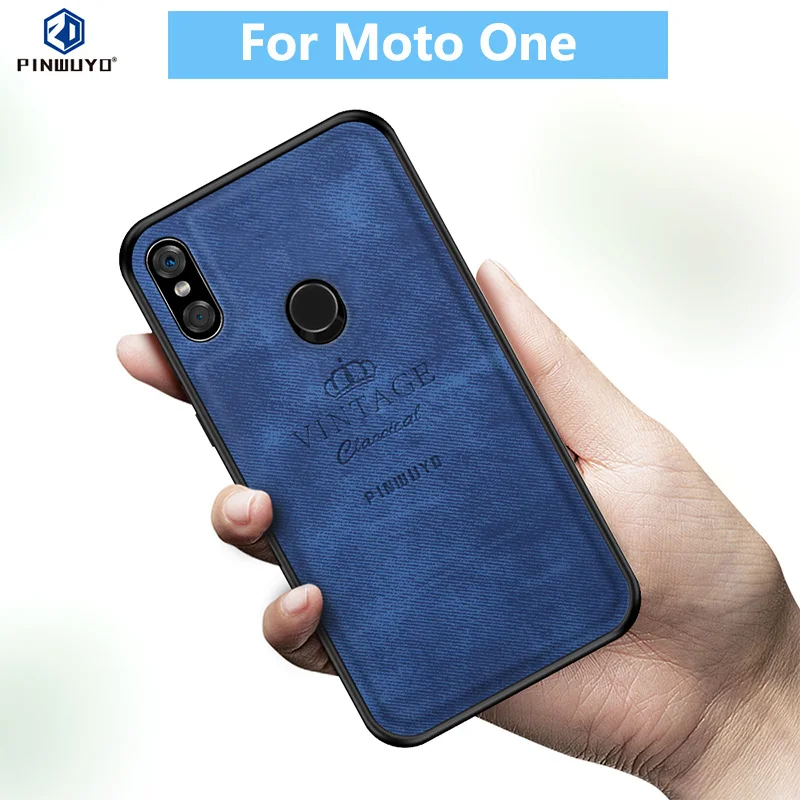 

For Moto One Original PINWUYO VINTAGE PU Leather Protective Phone Case for Motorola Moto P30 Play Shockproof Case