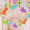 Decoraciones para fiesta de cumpleaños de dinosaurio espirales colgantes de papel de aluminio de PVC, favores para niños, suministros de guirnaldas colgantes de techo de dinosaurio jurásico ► Foto 1/6