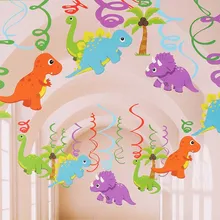 Best Price Dinosaur PVC Foil Hanging Swirls Dinosaur Birthday Party Decorations kids Favors Jurassic Dino Ceiling Hanging Garlands Supplies