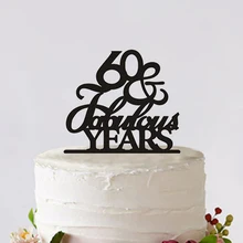 Bride & Groom 60th Wedding Anniversary Forever Love Cake Toppers Custom Anniversary Party Decoration Tools For Cake