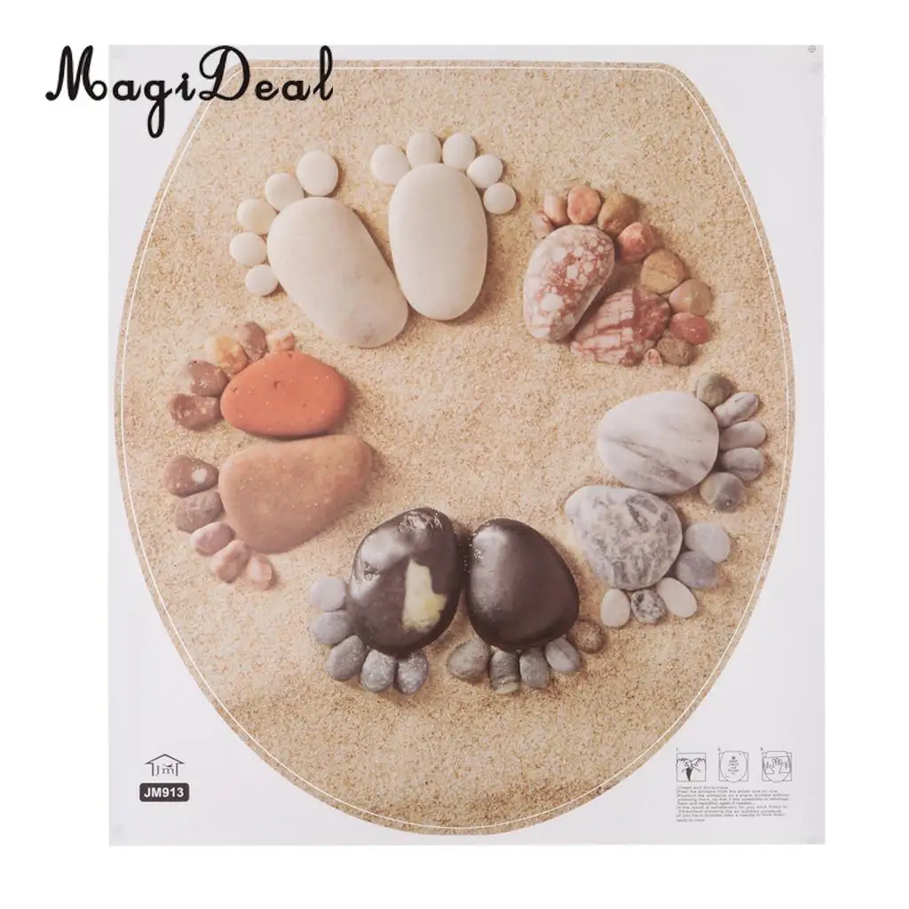 Self Adhesive Toilet Seat Cover Sticker Bathroom Closestool Lid Decal, Removable & Waterproof