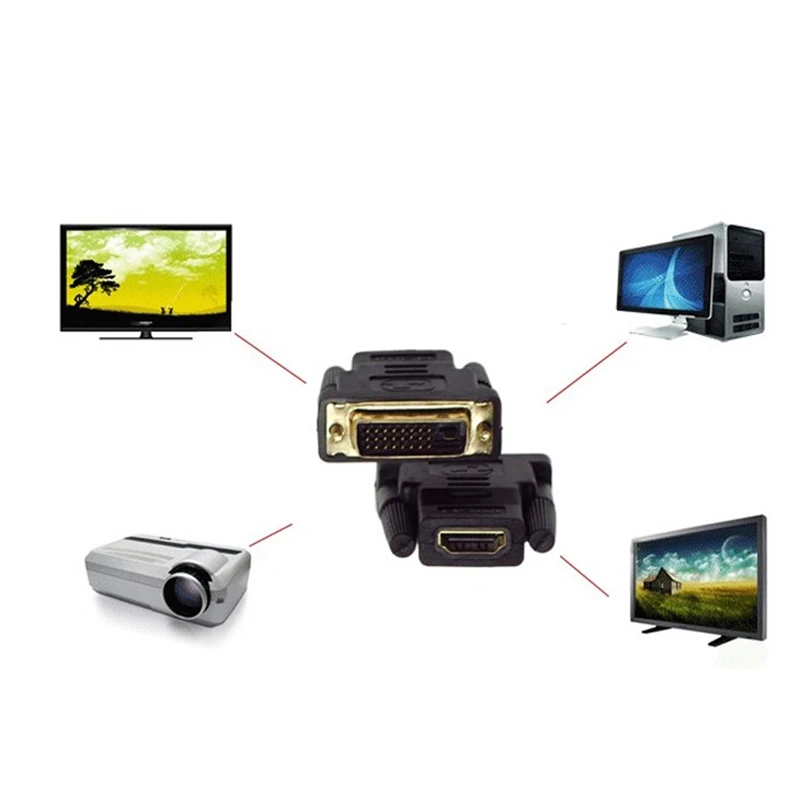 

Malloom 2018 New Arrival DVI-D Male (24+1 pin) to HDMI Female (19-pin) HD HDTV Monitor Display Adapter for PC Computer#30
