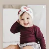 Цветные шапки-пончики с цветочным принтом для маленьких девочек, BeBe, тюрбан, головной убор, капюшон для новорожденных, бант, узелковая Кепка,... ► Фото 3/6