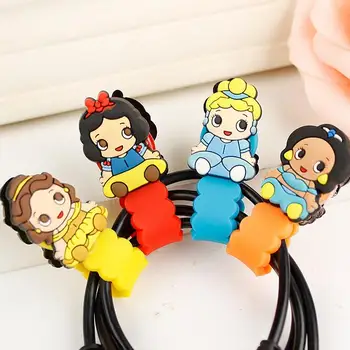 

200PCS Cartoon Princess Mermaid Cable Winder Headphone Earphone Cable Wire Organizer Cord Holder For iphone samsung