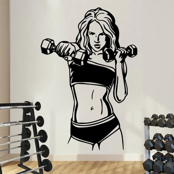 

Female Muscles Wall Sticker Fitness Gym Sport Vinyl Sticker Home Decor Ideas Interior Removable Design Adesivo De Parede