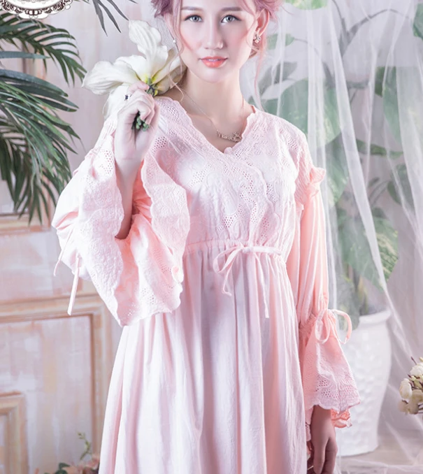 Ночные рубашки одежда для сна Женская домашняя в винтажном стиле|home dress|sleepwear