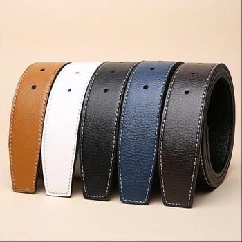 

new Luxury Brand Belts for Men High Quality Pin Buckle Male Strap Genuine Leather Waistband Ceinture men's No Buckle 3.8cm belt