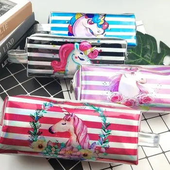 

1pcs Unicorn Pencil Case Cute Stationery Novelty Cartoon Pencil Pouch Student Gift Pen Case CutePrint Kawaii Bag School Supplies
