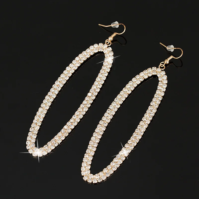 

YFJEWE Fashion jewelry selling super flash ms crystal rhinestone gold/silver plated wedding drop earrings for women #E260