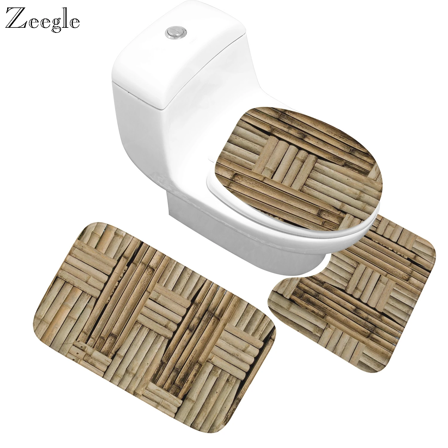 Zeegle Home Non slip Mat Flannel Floor Memory Foam Rug Bathroom Mats Set Bath Toilet Seat Cover Pedestal | Дом и сад