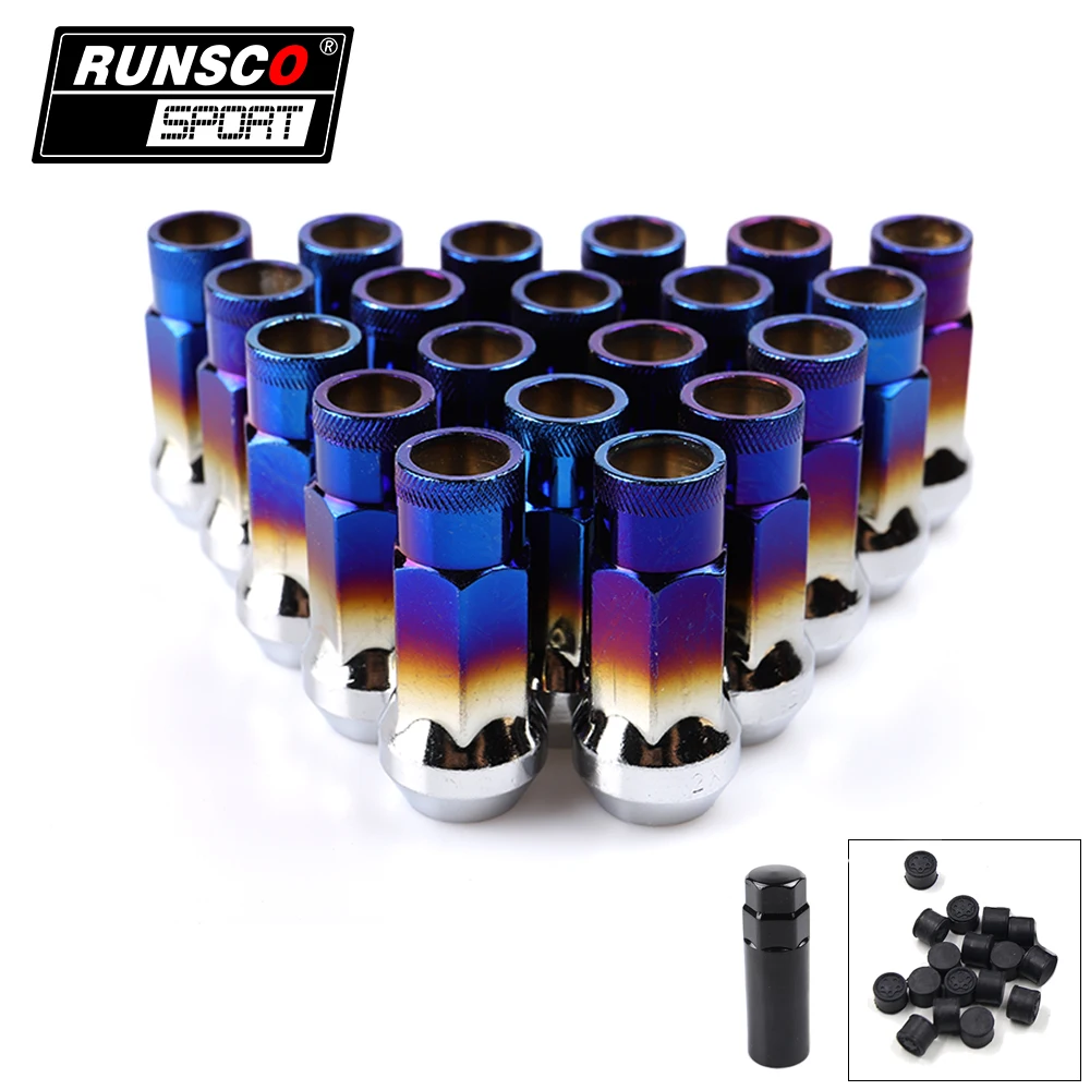 

Open End Blue Burnt Type M12X1.5 / M12X1.25 Racing Auto Car Steel Wheel Nuts Lug Nuts