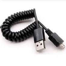USB 2,0 «Папа-папа» выпуклый кабель микро-usb B спиральный обмотанный 5 Pin адаптер цифровой USB кабель для зарядки передачи данных разъем USB Зарядное устройство провод длиной 1 м