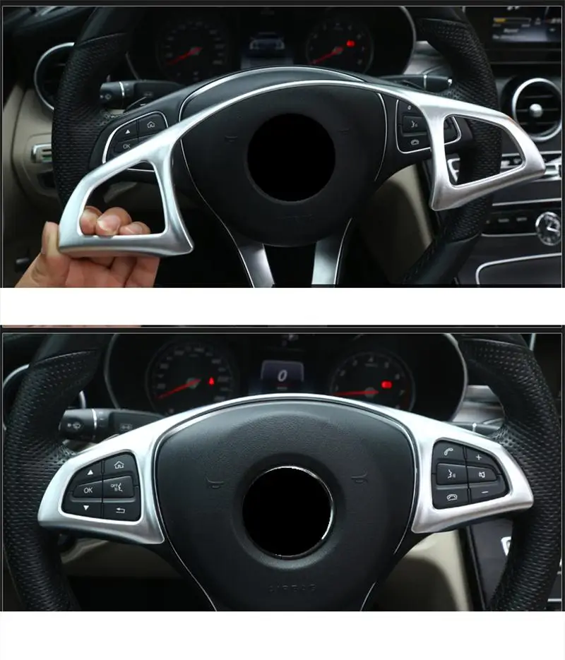 Автомобильный Стайлинг Автомобильный руль кнопка рамы декоративные наволочки наклейки на авто аксессуары для интерьера автомобиля Mercedes Benz E Class W213