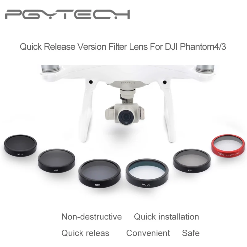 Фильтры для объектива PGYTECH DJI phantom 4 3 аксессуары дрона MCUV CPL ND4 8 16 32 карданный фильтр