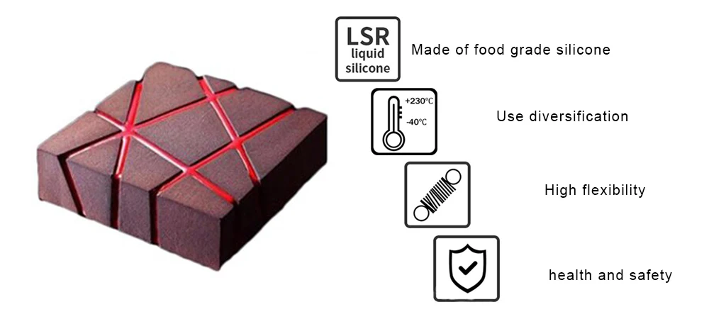 Cube саржа форма для торта в форме сердца силиконовая форма для выпечки, "сделай сам" для муссов хлеба Маффин, кекс формы для Кухня аксессуары Кондитерские инструменты