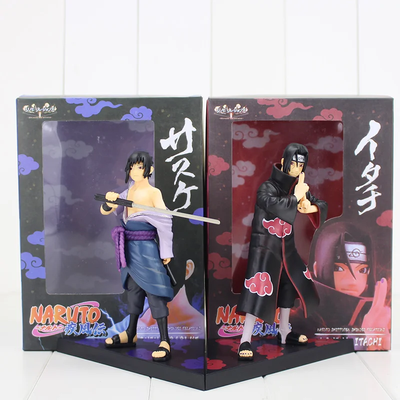 

2pcs/lot UCHIHA SASUKE 16.5CM and UCHIHA ITACHI 17CM Hot Japanese Anime Naruto figure Model Toy good birthday gift for kids
