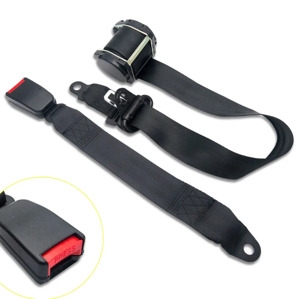 1 Car Seat Belt Beige 3Point Safety Travel Adjustable Retractable Auto Universal