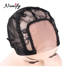 Парик на сетке Крышка для изготовления кружевных париков Nunify черный парик на шнурке крышка s для изготовления париков Регулируемая сетка для волос Плетение сеть дешево 1 шт