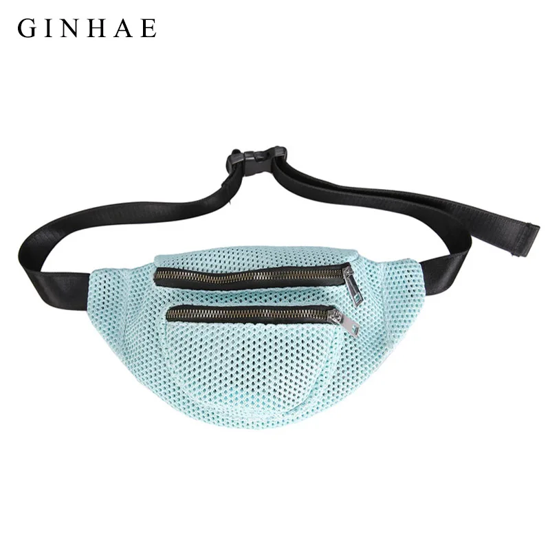 

Men & Women 7 Colors Hollow Mesh Waist Bag Multifunctional Shoulder Bags Money Phone Bags Fanny Belt Bum Pack For Unisex Running