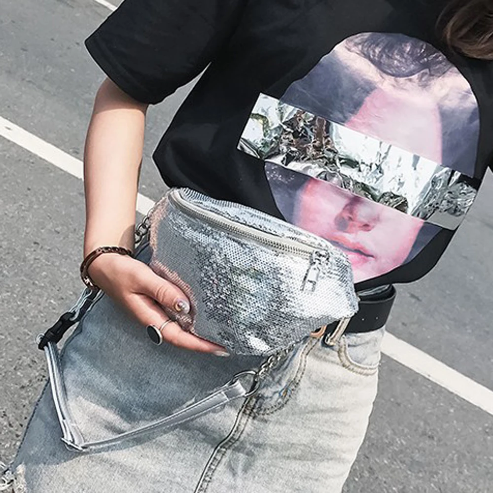 2019 горячие для женщин Бум сумка с блестками Fanny Pack поясная сумка для путешествий путешествия Праздник деньги телефон ремень поясная сумка