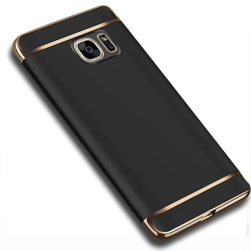 YueTuo Роскошный чехол для samsung Galaxy S7 S 7 edge S7edge золотой черный ультра тонкий матовый жесткий пластиковый чехол для телефона