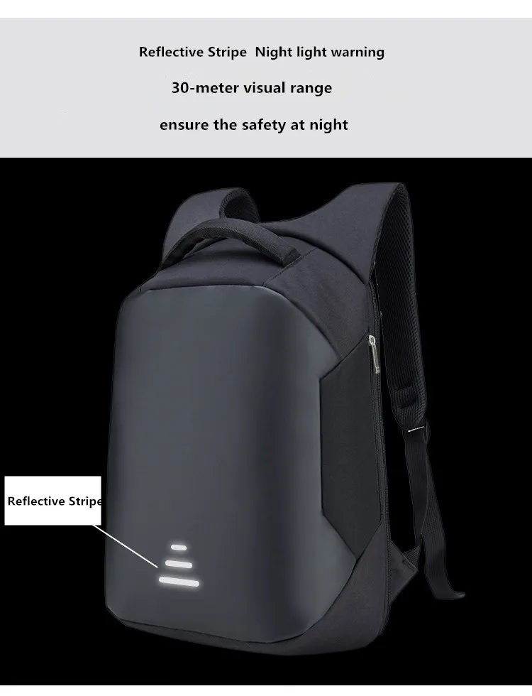 Противоугонный рюкзак для мужчин рюкзак для ноутбука 15,6 дюймов Оксфорд водонепроницаемый зарядка через usb Школьный Рюкзак Для Путешествий мужской подростковый