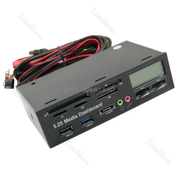 

USB 3.0 All-in-1 5.25" Muiti-function Media Dashboard Front Panel Card Reader Whosale&Dropship