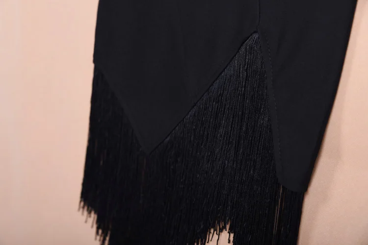 MSSNNG черная юбка с бахромой, высокая талия, облегающая юбка, элегантная Офисная Женская юбка-карандаш длиной до колена, женские юбки