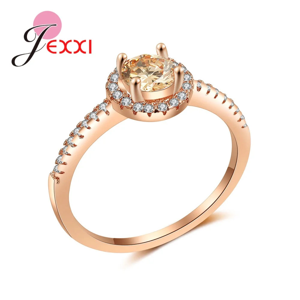 Fashion Trendy Rose Gold Finger Ring Anel Fine Female Party Jewelry Micro Pave Crystal Size 6-10 Wholesale Free Shipping | Украшения и