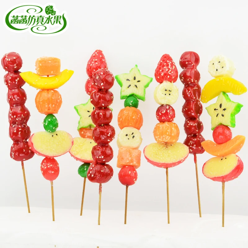 

Candied fruit food model show props pvc material Tomatoes on sticks on