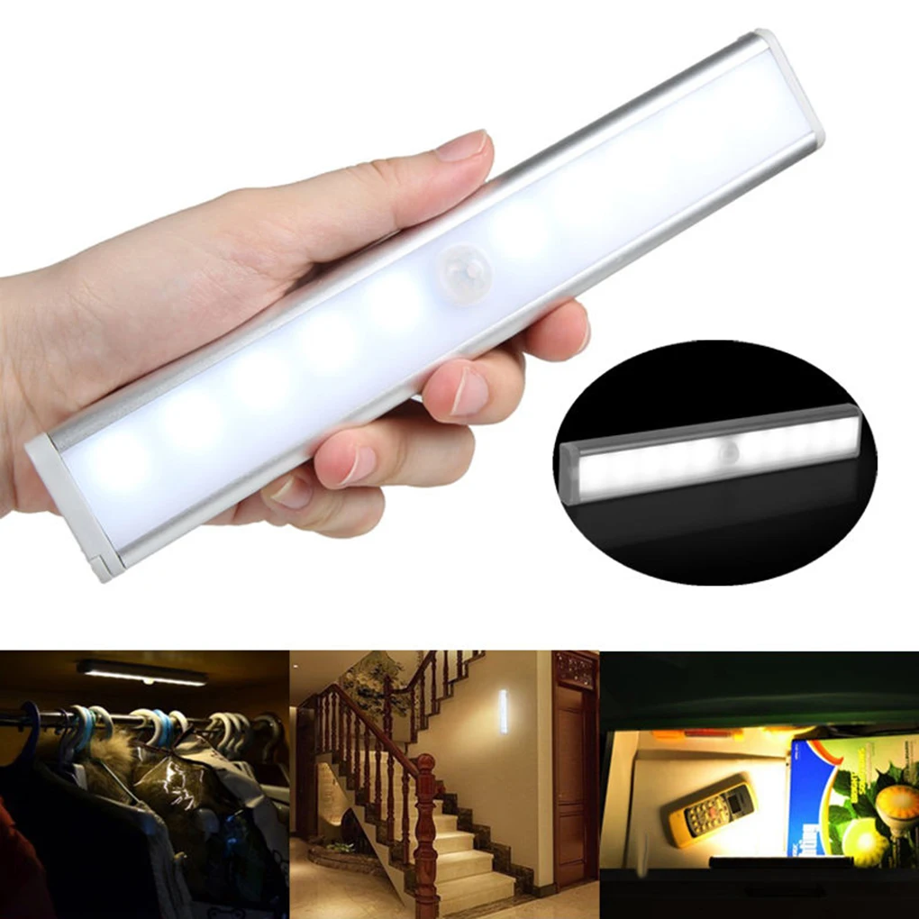 Светодиодный светильник с usb-питанием для шкафа, ИК-инфракрасный датчик движения, перезаряжаемый ночник с выдвижным ящиком, товары для дома