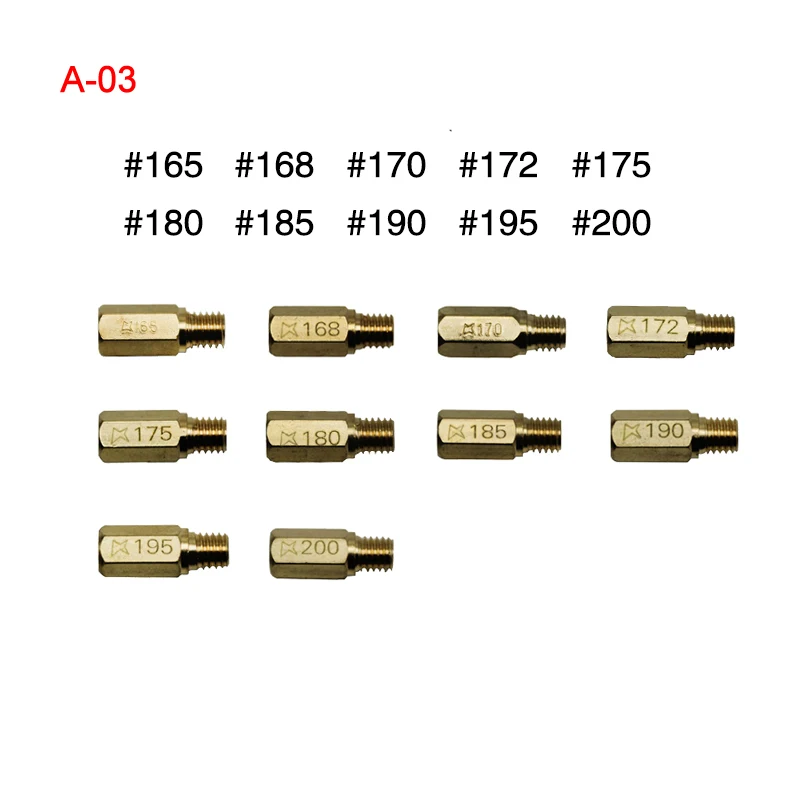 Alconstar-10 шт. основной струи медленный/Пилот струи для PWK Keihin OKO KOSO CVK PE Mikuni VM22 VM24 VM26 125cc карбюратор тиски инжекторы - Цвет: A-03