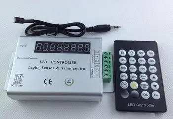 

[Seven Neon]Free shipping intelligent 24keys DC12V/24V 12A light sensor&time program LED controller for single light LED strip