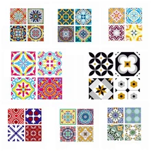 Средиземноморский стиль ретро плитка ванная кухня мозаика 4 шт. марокканские арабские настенные наклейки кухня щиток самоклеющиеся