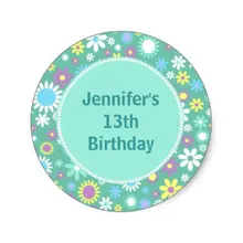 3,8 см красочные ретро цветы на заказ день рождения Классический круглый стикер