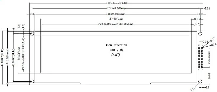 Реальный oled-дисплей, 5," 256*64 25664 графический ЖК-модуль дисплей экран LCM встроенный SSD1322, 6080 8080 Параллельный Seral SPI