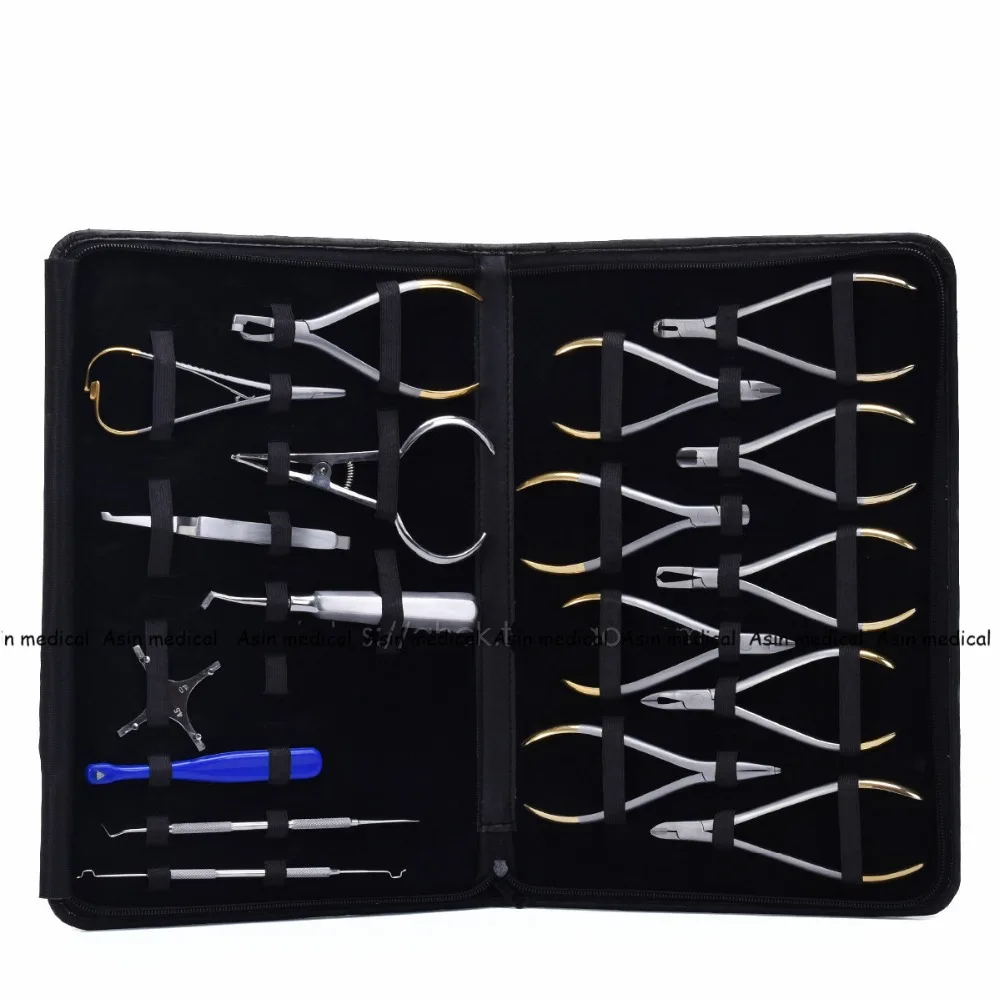 

2018 New Dental Orthodontics Instruments Set Ring Retractable Bracket Locator Subalong Pliers